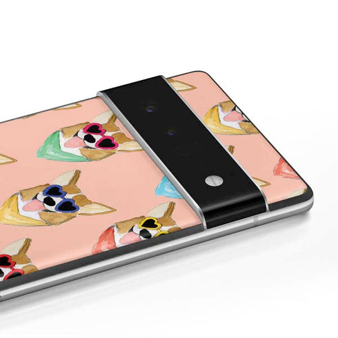 Bouffants and Broken Hearts Corgi Love Google Pixel 6 Skin